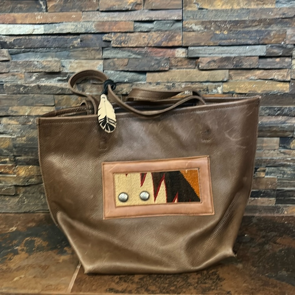 Genuine leather tote style bag
